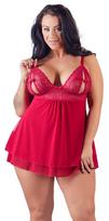 seksualus naktiniai - Cottelli curves Babydoll red 4XL seksualūs naktiniai - 2 nuotrauka