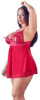 seksualus naktiniai - Cottelli curves Babydoll red 4XL seksualūs naktiniai - 3 nuotrauka