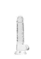 RealRock tikroviškas dildo su sėklidėmis, skaidrus (17 cm)