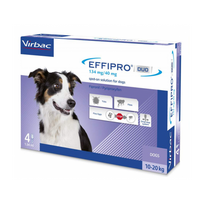 Virbac Effipro Duo užlašinamasis tirpalas šunims nuo blusų ir erkių, 10-20 kg, 1 pipetė