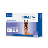 Virbac Milpro 12,5 mg/125 mg tabletės šunims nuo kirminų, 1 tabl.