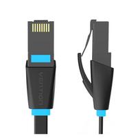 utp kabelis juodas - Vention UTP CAT6 plokščias tinklo kabelis RJ45 1000Mbps 3m Juodas (Black) - 1 nuotrauka