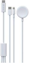 Devia Cable 3in1 Smart EA520 USB-C - USB-C + Lightning su indukciniu magnetiniu įkrovikliu Apple Watch Baltas (White)
