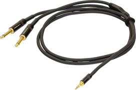 Proel PRCHLP170LU15 3.5mm stereo vyriškas - 2 x 6.3mm mono vyriškas, 1.5m, Juodas (Black)