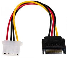 sata male female - Akyga AK-CA-11 SATA to Molex Adapteris 0.15m Juodas (Black) - 2 nuotrauka