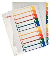 Skiriamieji lapai Esselte Project, A4, 1-10 spalvos, plastikiniai 0807-118