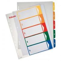 Skiriamieji lapai Esselte Project, A4, 1-5 spalvos, plastikiniai 0807-116