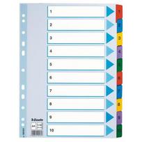 Leitz Skiriamieji lapai Esselte Mylar, A4, 1-10 skaičiai, spalvotii 0807-110