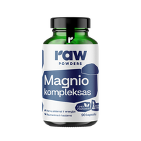 kapsule - RAW POWDERS Magnio kompleksas PLUS, 90 kapsulių - 1 nuotrauka