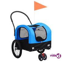 vezimeliai dviracio priekaba - vidaXL 2-1 Dviračio priekaba/vežimėlis augintiniams, mėlynas/juodas (Blue/Black) - 2 nuotrauka