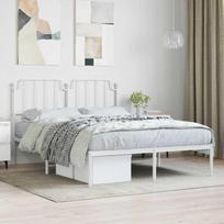 vidaXL Metalinis lovos rėmas su galvūgaliu, 140x200 cm, balta (White)