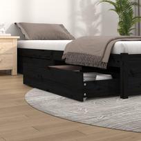 vidaXL Stalčiai po lova, 4vnt., juodas (Black), pušies masyvas
