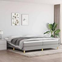 vidaXL Lovos rėmas su spyruoklėmis, šviesiai pilkas (Light Grey), 200x200 cm, audinys