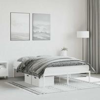 vidaXL Metalinis lovos rėmas, 140x200 cm, baltos spalvos (White)