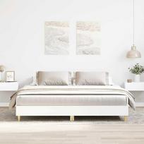 balta miegamojo lova - vidaXL Lovos rėmas be čiužinio, baltas (White), 160x200 cm, apdirbta mediena - 1 nuotrauka