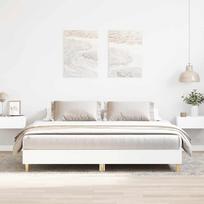 balta miegamojo lova - vidaXL Lovos rėmas be čiužinio, baltas (White), 160x200 cm, apdirbta mediena - 2 nuotrauka
