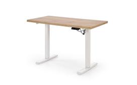 stalas 120 x 60 - Halmar Reguliuojamo aukščio rašomasis stalas B/54, 120 x 60 cm, Baltas (White) + Artisan ąžuolas (Oak) - 1 nuotrauka