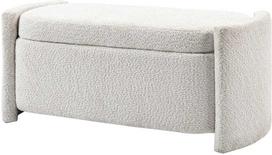 Pufas HOMCOM, kreminis (Cream), 105 cm x 44 cm x 45.5 cm