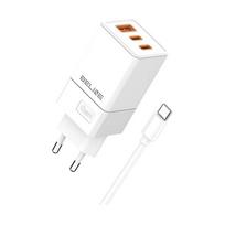 Beline 45W GaN USB-A/USB-C įkroviklis + USB-C/USB-C kabelis BLN2CB45C Juodas (Black)