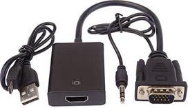 PremiumCord khcon-49 HDMI į D-Sub (VGA) adapteris + 3.5 mm Juodas (Black)