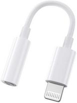 iLike AX5 TPE garso laido adapteris nuo Lightning vyrų iki 3.5 mm kištuko Baltas (White)