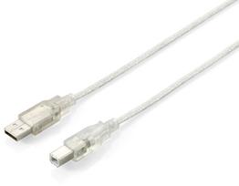 Equip USB-A į USB-B kabelis 5m Skaidrus (Transparent)