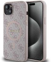 iphone 13 magsafe leather case - Guess 4G Collection Leather Metal Logo MagSafe Case Apple iPhone 14/15/13 Rožinė (Pink) - 1 nuotrauka