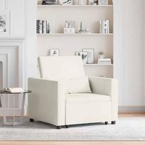 istraukiama sofa lova - Fotelis vidaXL 3-in-1, kreminė (Cream) - 2 nuotrauka
