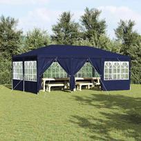 vidaXL Šventinė palapinė su 10 šoninių sienelių Mėlyna (Blue) 6x4 m PE