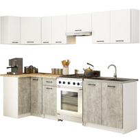 virtuviniai baldu komplektai - Virtuvinių spintelių komplektas Akord Oliwia 3 m, baltas/pilkas (White/Grey) - 2 nuotrauka
