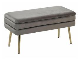 prieskambario baldai - BELIANI Minkštasuolis Lovaroom Storage Suoliukas DURHAM, pilkas (Grey) - 2 nuotrauka