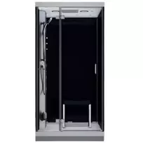 Garinė dušo kabina AMUE-H1000-23L, Juoda (Black), 100x100x217 cm