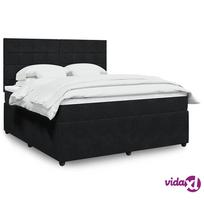 miegamojo lova su ciuziniu - vidaXL Lova su spyruoklėmis ir čiužiniu, 180x200 cm, juoda (Black) - 2 nuotrauka