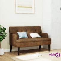 vidaXL Suoliukas su atlošu, rudas (Brown), 112 cm x 65.5 cm x 75 cm