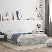 vidaXL Lovos rėmas su stalčiais, 150x200 cm, betono pilka (Concrete Grey)