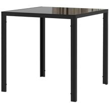 HOMCOM Kvadratinis valgomojo stalas Juodas (Black), 75x75x75 cm