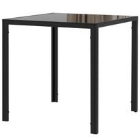 virtuves stalai - HOMCOM Kvadratinis valgomojo stalas Juodas (Black), 75x75x75 cm - 2 nuotrauka