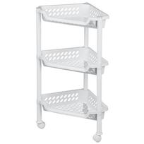 Plast Team Kampinė lentyna su ratukais 3 aukštų, balta (White)