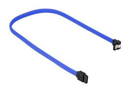 sata 3 kabelis - Sharkoon SATA III Angled Cable blue - 30 cm - 1 nuotrauka