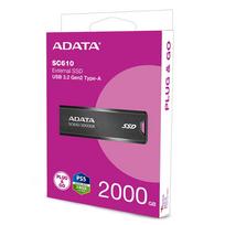 isorinis diskas 2tb adata - ADATA SC610 2TB Išorinis SSD Juodas (Black) - 1 nuotrauka