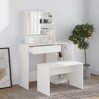 vidaXL Kosmetinio staliuko komplektas, baltas (White), 86,5x35x136 cm