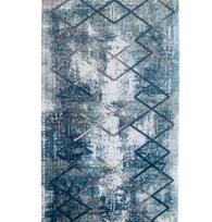 Kilimas RICCO Banco, 60 x 110 cm, 100 % poliesteris, melsvas, zigzagai, 34H-1Z6011, Turkija