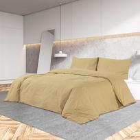 vidaXL Patalynės komplektas, taupe (Taupe), 200x220 cm, mikropluoštas