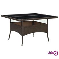 lauko stiklo stalas - Lauko stalas vidaXL, rudas (Brown) - 2 nuotrauka