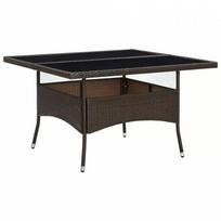 lauko stiklo stalas - Lauko stalas vidaXL, rudas (Brown) - 3 nuotrauka