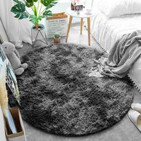 Kilimas Strado Shaggy Ombre, tamsiai pilka, 100 cm x 100 cm