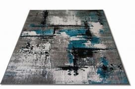 Kilimas vidaus Fruzan 08 0127, juoda/pilka/turkio, 170 cm x 120 cm