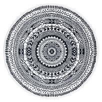 Kilimas vidaus Hakano Beo Napkin, juoda/kreminė, 120 cm x 120 cm