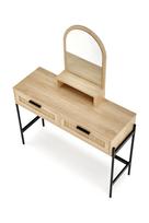 Kosmetinis staliukas Carmen, rudas/juodas, 104 cm x 35 cm x 136 cm, su veidrodžiu