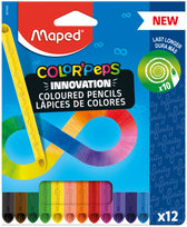 piestukai maped infinity - Maped Infinity spalvoti pieštukai, nedrožiami, 12 spalvų - 2 nuotrauka